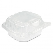 Dart ClearSeal Hinged-Lid Plastic Containers, Sandwich Container, 13.8 oz, 5.4 x 5.3 x 2.6, Clear, Plastic, 500/Carton (C53PST1)