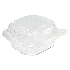 Dart ClearSeal Hinged-Lid Plastic Containers, Sandwich Container, 13.8 oz, 5.4 x 5.3 x 2.6, Clear, Plastic, 500/Carton (DCCC53PST1)