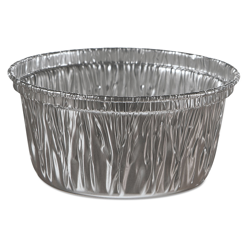 HFA Aluminum Baking Cups, 4 oz, 3.38" Diameter x 1.56"h, 1,000/Carton (HFA34130)