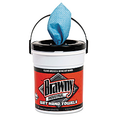 Brawny Professional Wet Hand Towels, 1-Ply, 8.6 x 12.2, Fresh Scent, Blue, 84/Pail, 6/Carton (GPC21501)