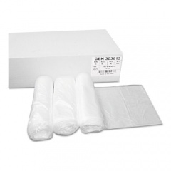 GEN High Density Can Liners, 30 gal, 10 microns, 30" x 36", Natural, 25 Bags/Roll, 20 Rolls/Carton (303613)
