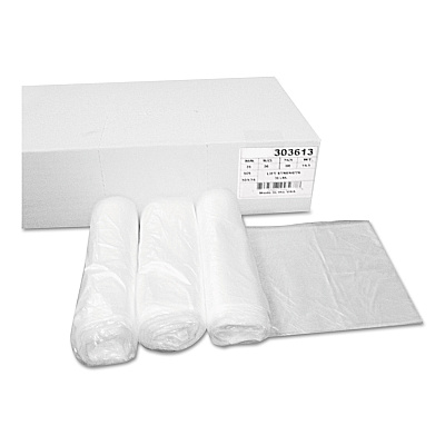 GEN High-Density Can Liners, 30 gal, 10 mic, 30" x 36", Natural, Perforated Roll, 25 Bags/Roll, 20 Rolls/Carton (GEN303613)