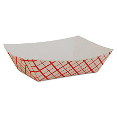 SCT Paper Food Baskets, 0.5 lb Capacity, 4.58 x 3.2 x 1.25, Red/White, Paper, 1,000/Carton (SCH0409)