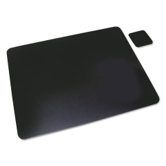 Artistic Leather Desk Pad with Coaster, 20 x 36, Black (2036LE)