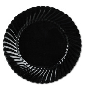 WNA Classicware Plates, Plastic, 10.25" dia, Black, 144/Carton (CW10144BK)
