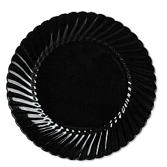 WNA Classicware Plates, Plastic, 10.25" dia, Black, 144/Carton (WNACW10144BK)