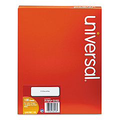 Universal White Labels, Inkjet/Laser Printers, 1.33 x 4, White, 14/Sheet, 100 Sheets/Box (UNV80106)