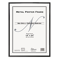 NuDell Metal Poster Frame, Plastic Face, 18 x 24, Black (NUD31222)
