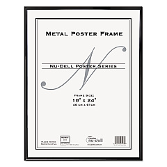 NuDell Metal Poster Frame, Plastic Face, 18 x 24, Black (NUD31222)