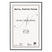 NuDell Metal Poster Frame, Plastic Face, 24 x 36, Black (31242)