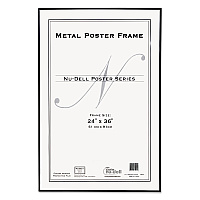 NuDell Metal Poster Frame, Plastic Face, 24 x 36, Black (NUD31242)