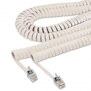 Softalk Coiled Phone Cord, Plug/Plug, 12 ft, Ivory (48100)