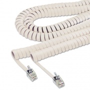 Softalk Coiled Phone Cord, Plug/Plug, 25 ft, Ivory (42265)