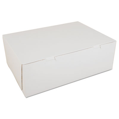 SCT White One-Piece Non-Window Bakery Boxes, 14.5 x 10.5 x 5, White, Paper, 100/Carton (SCH1005)