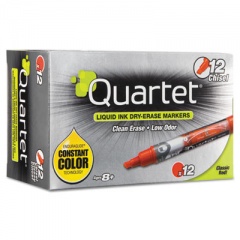 Quartet EnduraGlide Dry Erase Marker, Broad Chisel Tip, Red, Dozen (50014M)