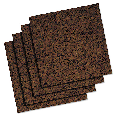 Quartet Cork Panel Bulletin Board, 12 x 12, Brown, 4 Panels/Pack (QRT101)