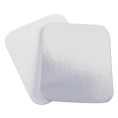 HFA Laminated Board Lid, 7 x 5, Silver/White, Aluminum, 500/Carton (HFA2060L)