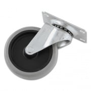 Rubbermaid Commercial Non-Marking Plate Casters, Swivel Mount Plate, 4" Wheel, Black/Gray/Silver (FG1011L20000)