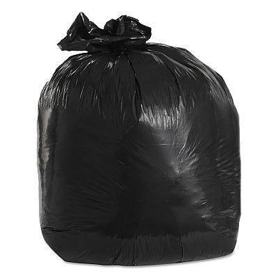 Trinity Plastics Low-Density Can Liners, 20 gal, 1.25 mil, 30" x 36", Black, Flat Pack, 100/Carton (TRNML3036H)
