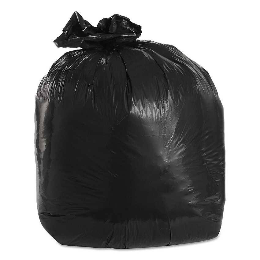 Trinity Plastics Low-Density Can Liners, 20 gal, 1.25 mil, 30" x 36", Black, Flat Pack, 100/Carton (TRNML3036H)