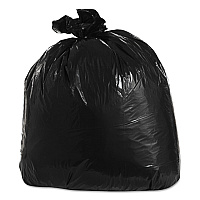Trinity Plastics Low-Density Can Liners, 33 gal, 1.25 mil, 33" x 39", Black, Flat Pack, 100/Carton (TRNML3339H)