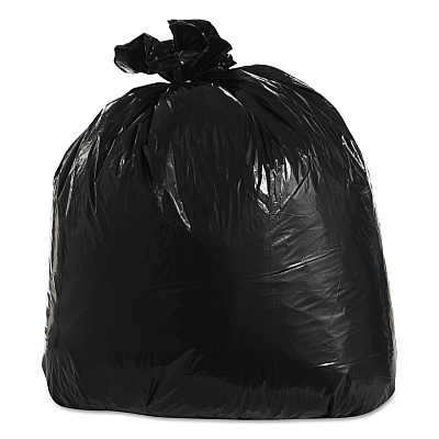 Trinity Plastics Low-Density Can Liners, 33 gal, 1.25 mil, 33" x 39", Black, Flat Pack, 100/Carton (TRNML3339H)