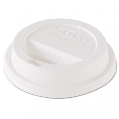 Solo Traveler Dome Hot Cup Lid, Fits 8 oz Cups, White, 100/Pack, 10 Packs/Carton (TL38R2)