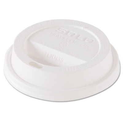 Solo Traveler Dome Hot Cup Lid, Fits 8 oz Cups, White, 100/Pack, 10 Packs/Carton (TL38R2)
