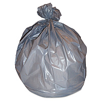 Heritage Linear Low-Density Can Liners, 45 gal, 1.7 mil, 39" x 46", Silver, 50/Carton (HERH7846WS)