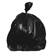 Heritage High-Density Waste Can Liners, 60 gal, 22 mic, 38" x 60", Black, 25 Bags/Roll, 6 Rolls/Carton (HERZ7660WKR01)