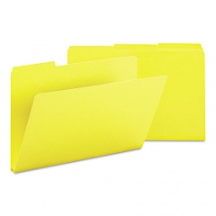Smead Expanding Recycled Heavy Pressboard Folders, 1/3-Cut Tabs: Assorted, Legal Size, 1" Expansion, Yellow, 25/Box (22562)