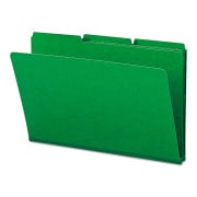 Smead Expanding Recycled Heavy Pressboard Folders, 1/3-Cut Tabs: Assorted, Legal Size, 1" Expansion, Green, 25/Box (22546)