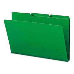 Smead Expanding Recycled Heavy Pressboard Folders, 1/3-Cut Tabs: Assorted, Legal Size, 1" Expansion, Green, 25/Box (22546)