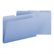 Smead Expanding Recycled Heavy Pressboard Folders, 1/3-Cut Tabs: Assorted, Legal Size, 1" Expansion, Blue, 25/Box (22530)