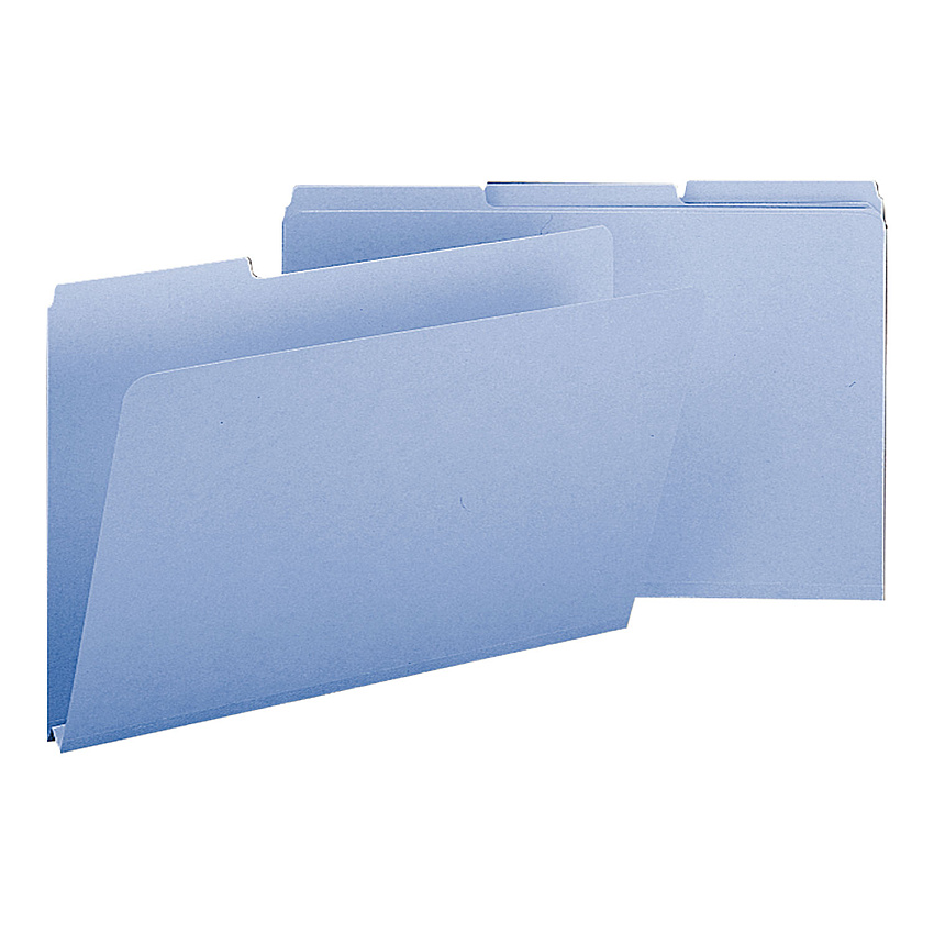 Smead Expanding Recycled Heavy Pressboard Folders, 1/3-Cut Tabs: Assorted, Legal Size, 1" Expansion, Blue, 25/Box (SMD22530)
