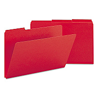 Smead Expanding Recycled Heavy Pressboard Folders, 1/3-Cut Tabs: Assorted, Legal Size, 1" Expansion, Bright Red, 25/Box (SMD22538)