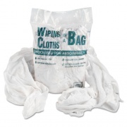 General Supply Bag-A-Rags Reusable Wiping Cloths, Cotton, White, 1 lb Pack (N250CW01)