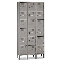 Tennsco Box Compartments with Legs, Triple Stack, 36w x 18d x 78h, Medium Gray (TNNBS61218123MG)