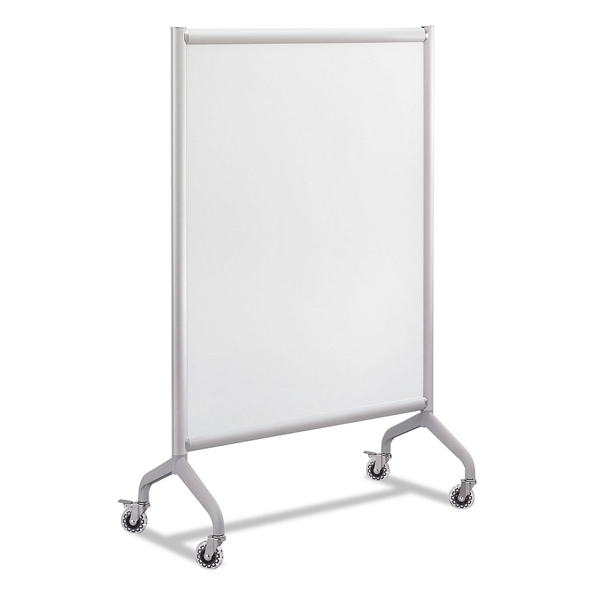 Safco Rumba Full Panel Whiteboard Collaboration Screen, 36w x 16d x 54h, White/Gray (SAF2014WBS)