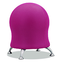 Safco Zenergy Ball Chair, Backless, Supports Up to 250 lb, Pink Fabric Seat, Silver Base (SAF4750PI)
