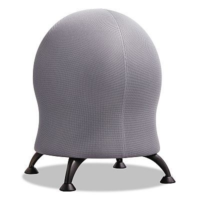 Safco Zenergy Ball Chair, Backless, Supports Up to 250 lb, Gray Fabric Seat, Black Base (SAF4750GR)