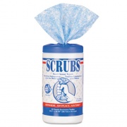 SCRUBS Hand Cleaner Towels, 1-Ply, 10 x 12, Citrus, Blue/White, 30/Canister (42230)