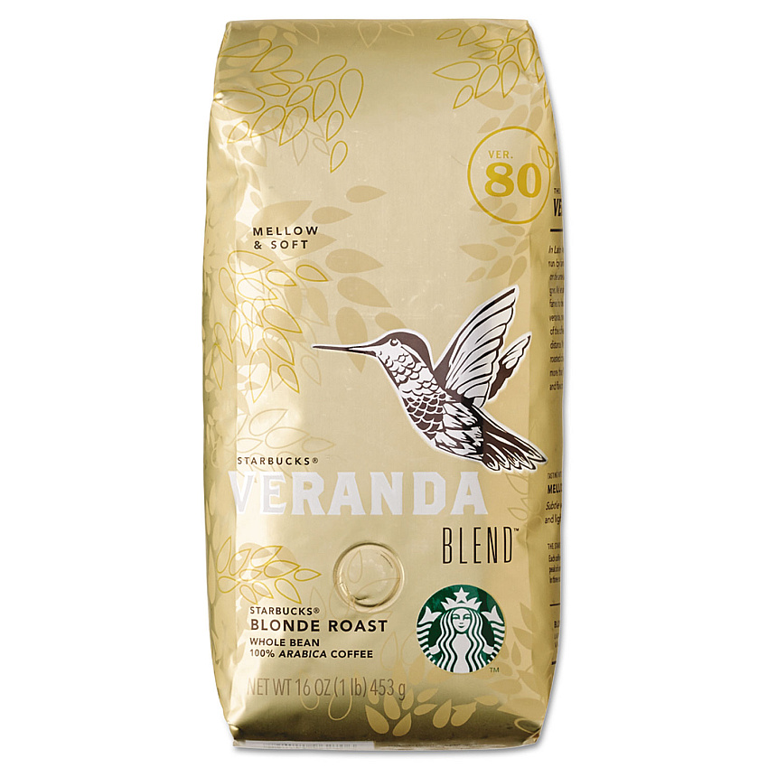 Starbucks VERANDA BLEND Coffee, Whole Bean, 1 lb Bag (SBK11028510)