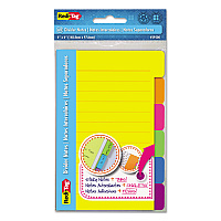 Redi-Tag Index Sticky Notes, 6-Tab Sets, Note Ruled, 4" x 6", Assorted Colors, 60 Sheets/Set, 2 Sets/Pack (RTG29500)