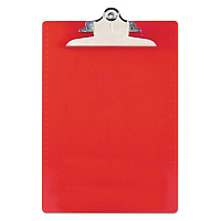 Saunders Recycled Plastic Clipboard with Ruler Edge, 1" Clip Capacity, Holds 8.5 x 11 Sheets, Red (SAU21601)