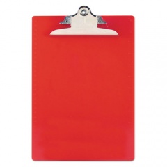 Saunders Recycled Plastic Clipboard with Ruler Edge, 1" Clip Capacity, Holds 8.5 x 11 Sheets, Red (21601)