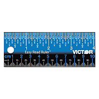 Victor Easy Read Stainless Steel Ruler, Standard/Metric, 12".5 Long, Blue (VCTEZ12SBL)