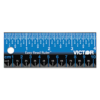 Victor Easy Read Stainless Steel Ruler, Standard/Metric, 18".25 Long, Blue (VCTEZ18SBL)