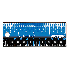 Victor Easy Read Stainless Steel Ruler, Standard/Metric, 18".25 Long, Blue (VCTEZ18SBL)