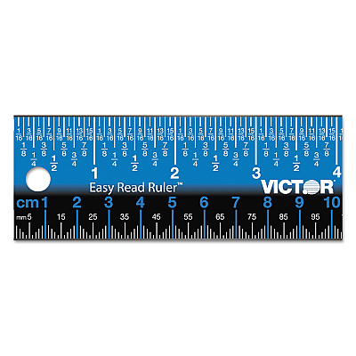 Victor Easy Read Stainless Steel Ruler, Standard/Metric, 18".25 Long, Blue (VCTEZ18SBL)